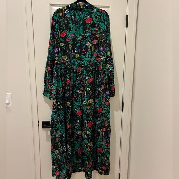 PRETTYLITTLETHING Long Sleeve Floral Maxi Dress Black Women’s Size 10 - Picture 4 of 8